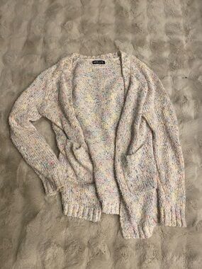 SHEIN Pastel Speckled Open-Front Cardigan